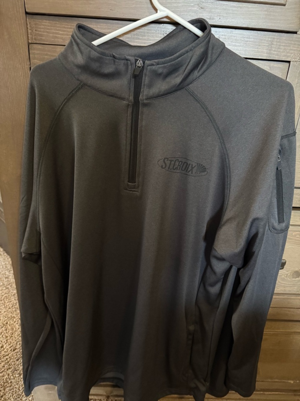 St. Croix Black/Charcoal Quarter-Zip Pullover XL